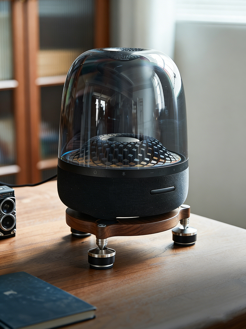 Desk Setup Speakers - HiFi Audio Solid Wood Desktop Feet