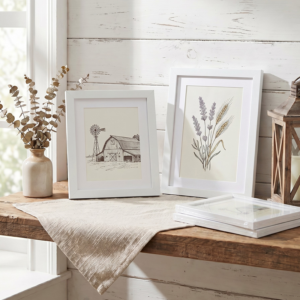 Desk Setup Poster - 2 Pack White Picture Frame Set