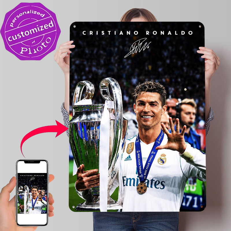 Desk Setup Poster - Cristiano Ronaldo With Champions League 3D