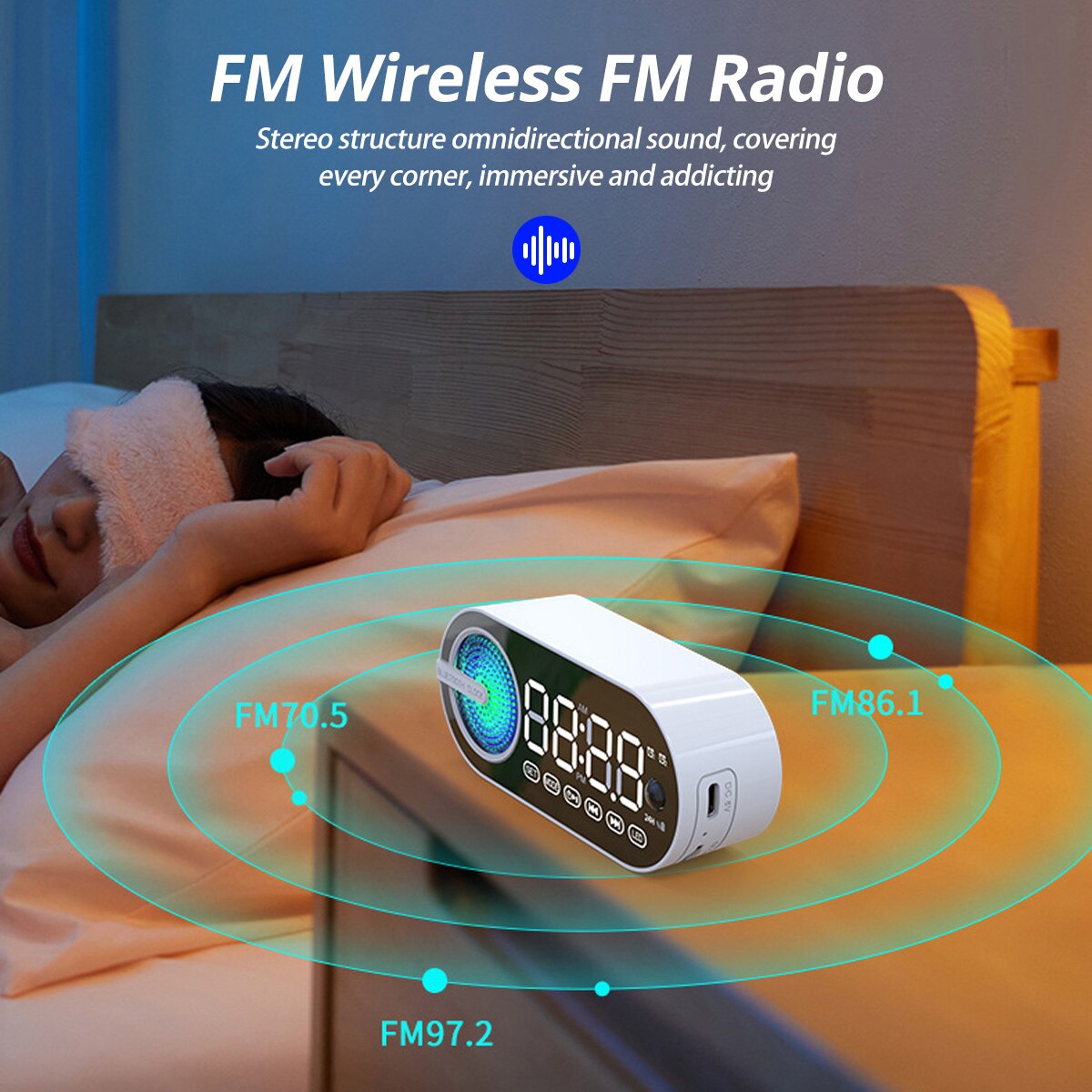 USB Charging FM Radio Alarm Cl - огляд і ціна Desk Setup Speakers