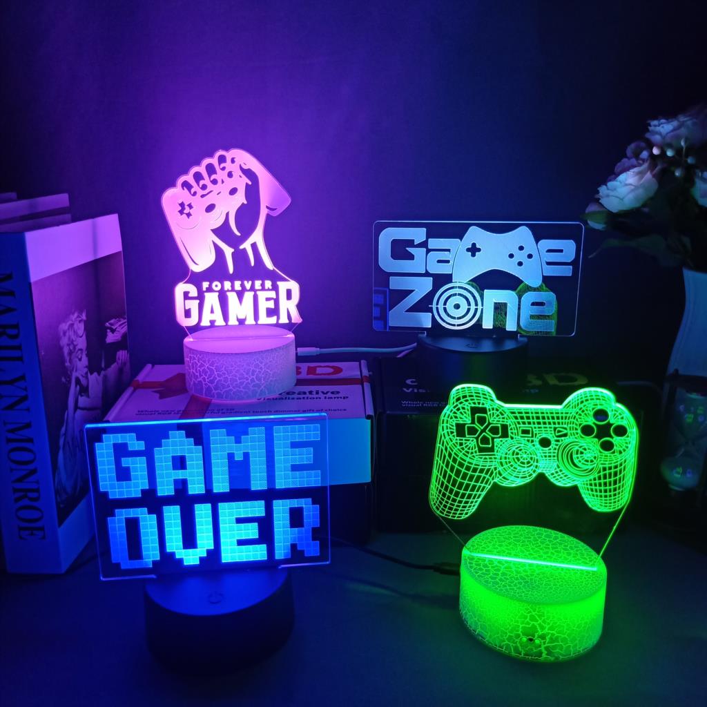 3D Night Lamp Gaming Room Desk - огляд і ціна Desk Setup Kids