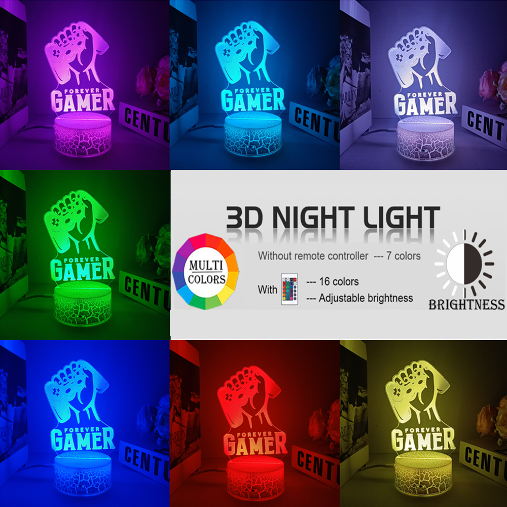 3D Night Lamp Gaming Room Desk - огляд і ціна Desk Setup Kids