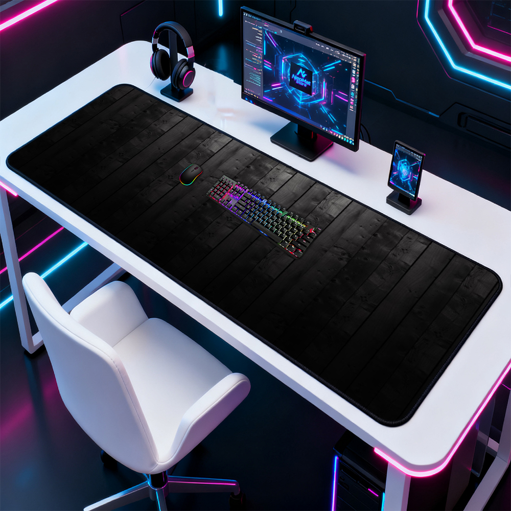 Huge Mouse Pad 2000x1000 Wood  - огляд і ціна Desk Setup Black And Wood