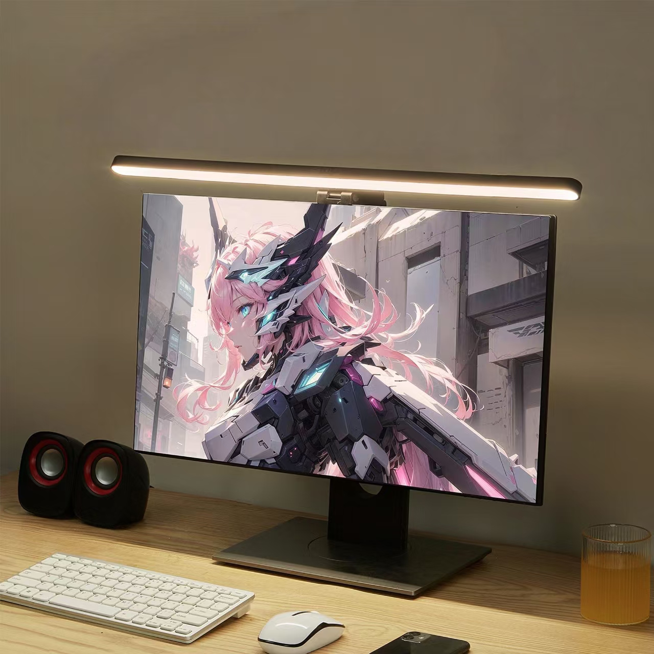 LED Monitor Light Hanging Desk - огляд і ціна Desk Setup No Monitor
