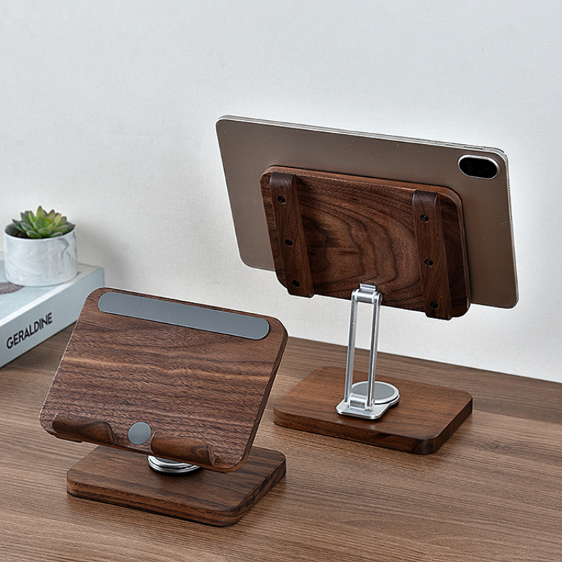 Black Walnut iPad Stand with 3 - огляд і ціна Desk Setup For Studying