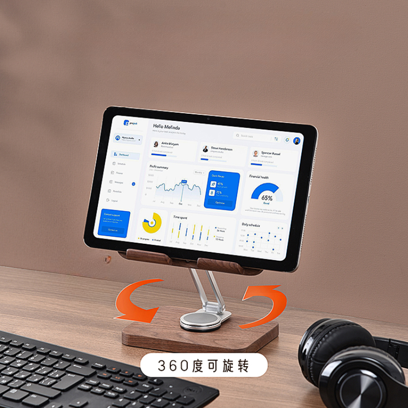 Black Walnut iPad Stand with 3 - огляд і ціна Desk Setup For Studying