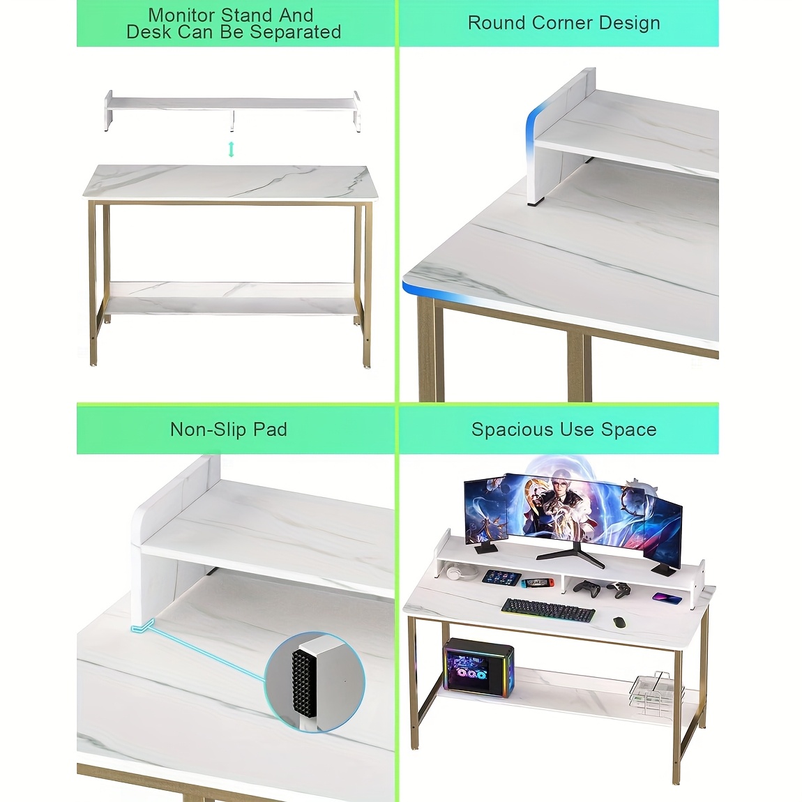 Modern Compact Gaming Desk – 4 - огляд і ціна Desk Setup Black And Wood