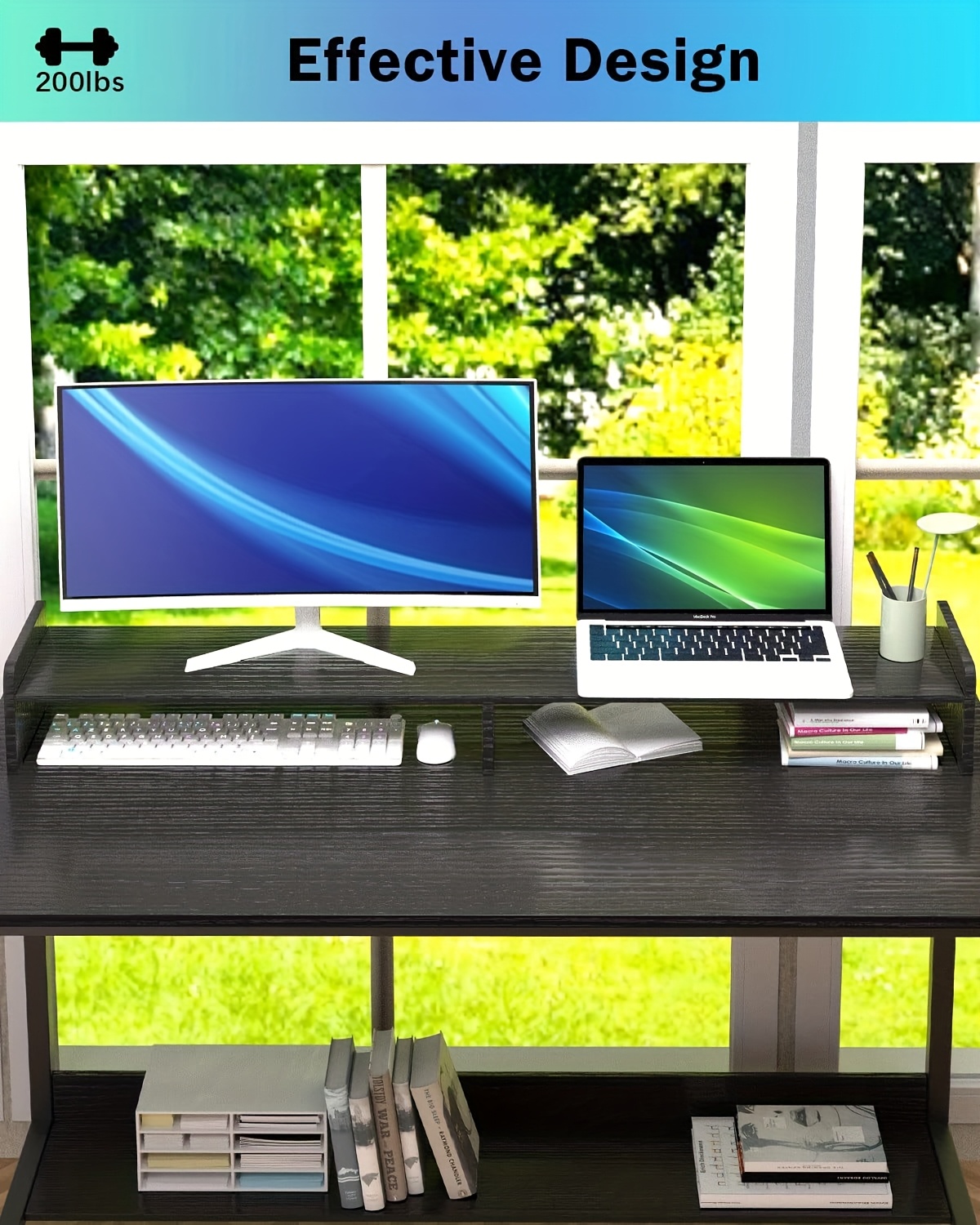 Modern Compact Gaming Desk – 4 - огляд і ціна Desk Setup Black And Wood