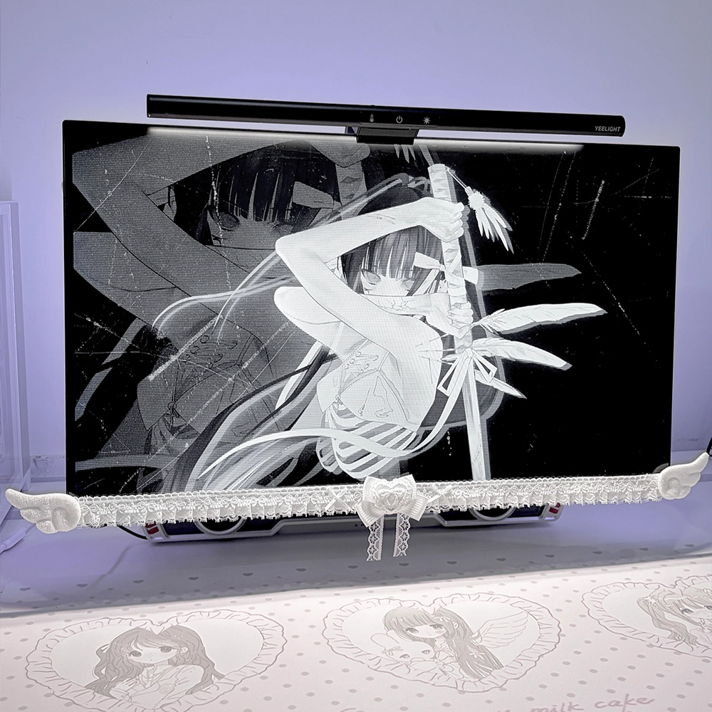 Cute White Lace Monitor Decora - огляд і ціна Desk Setup No Monitor