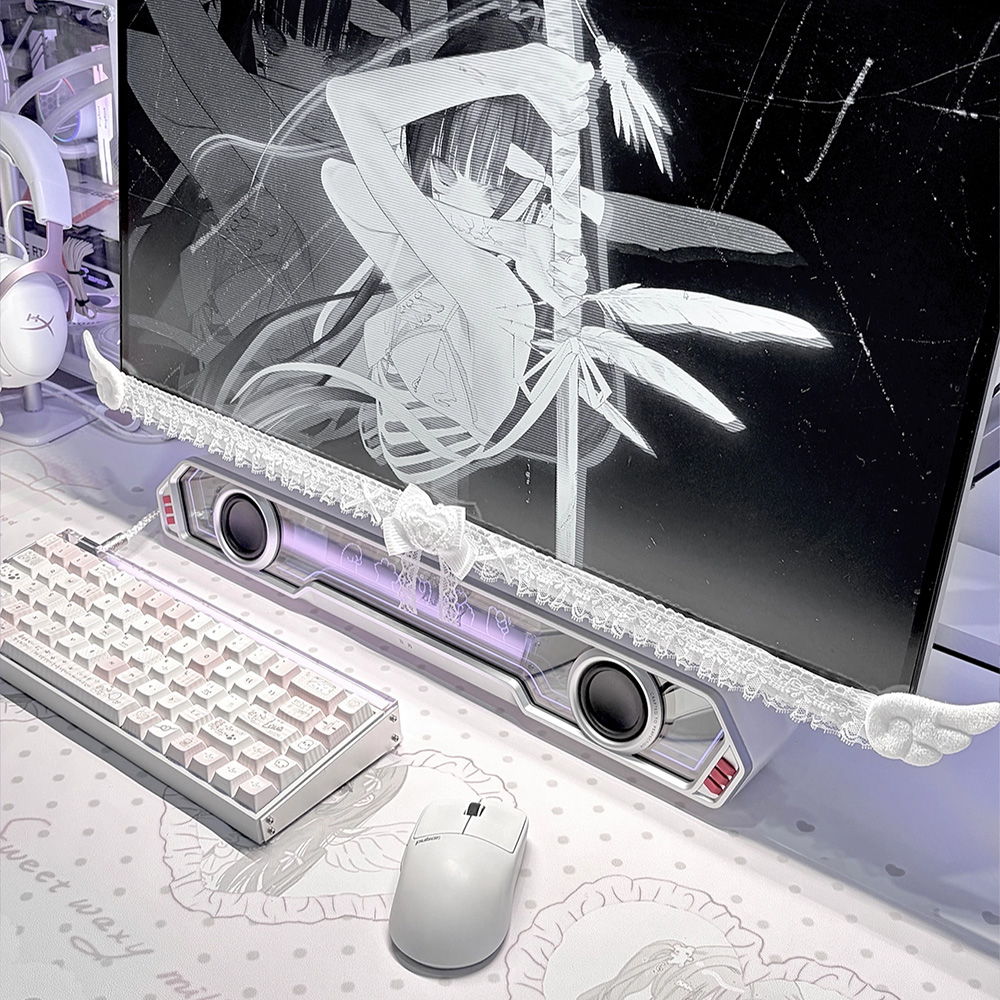 Cute White Lace Monitor Decora - огляд і ціна Desk Setup No Monitor
