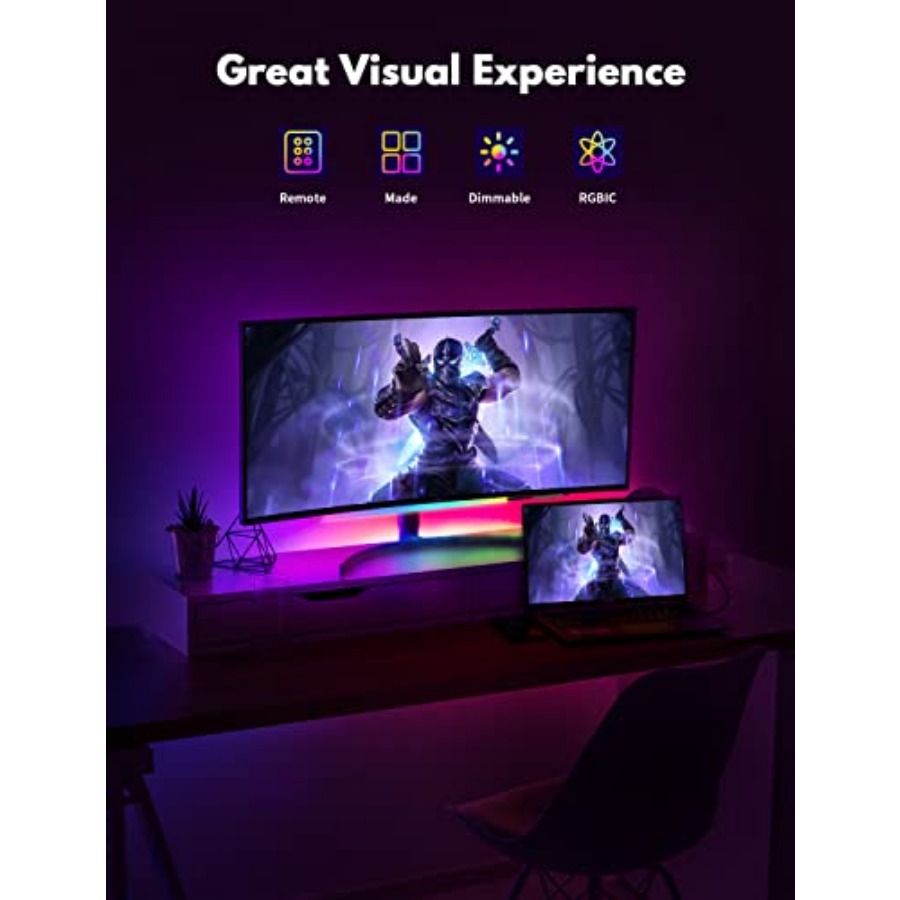 Under Monitor RGB Light Bar, L - огляд і ціна Desk Setup No Monitor