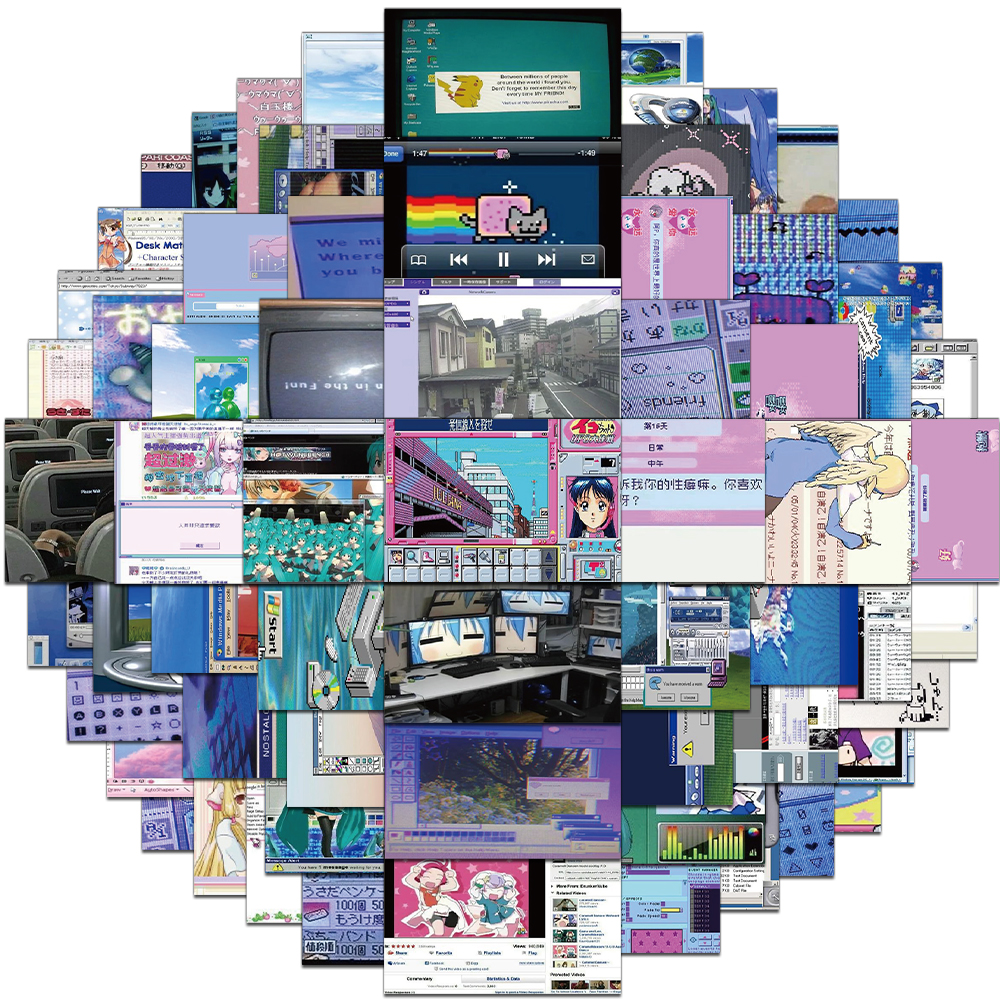 64PCS Creative Webcore Ancient - огляд і ціна Desk Setup Poster