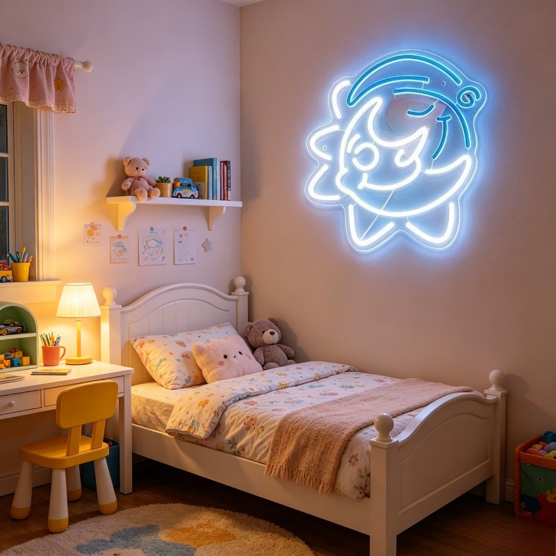 Cute Shark LED Neon Sign USB R - огляд і ціна Desk Setup Kids