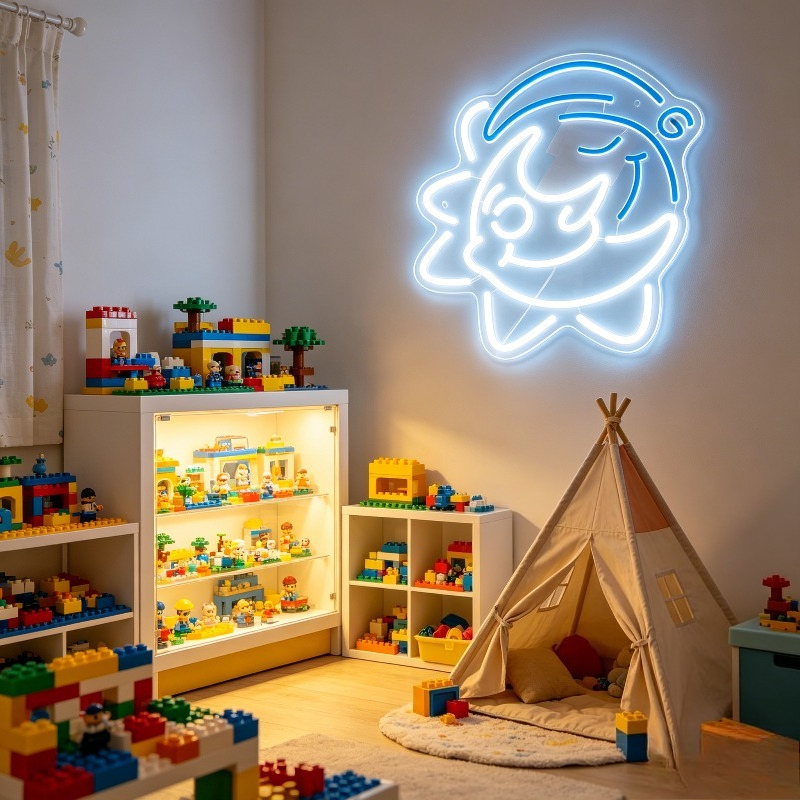 Cute Shark LED Neon Sign USB R - огляд і ціна Desk Setup Kids