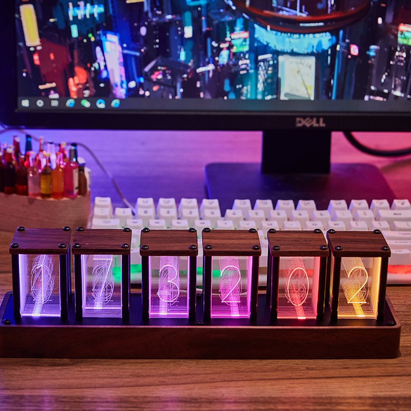 RGB Simulated Nixie Tube Clock - огляд і ціна Desk Setup Youtube